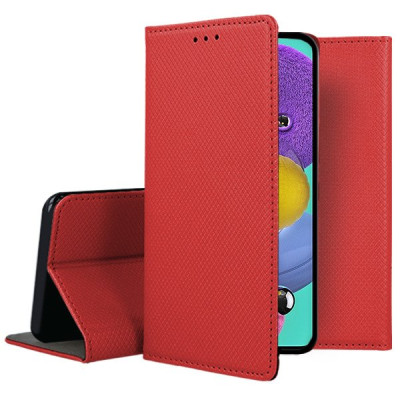 Кожени калъфи Кожени калъфи за Samsung  Кожен калъф тефтер и стойка Magnetic FLEXI Book Style за Samsung Galaxy A51 A515F червен 